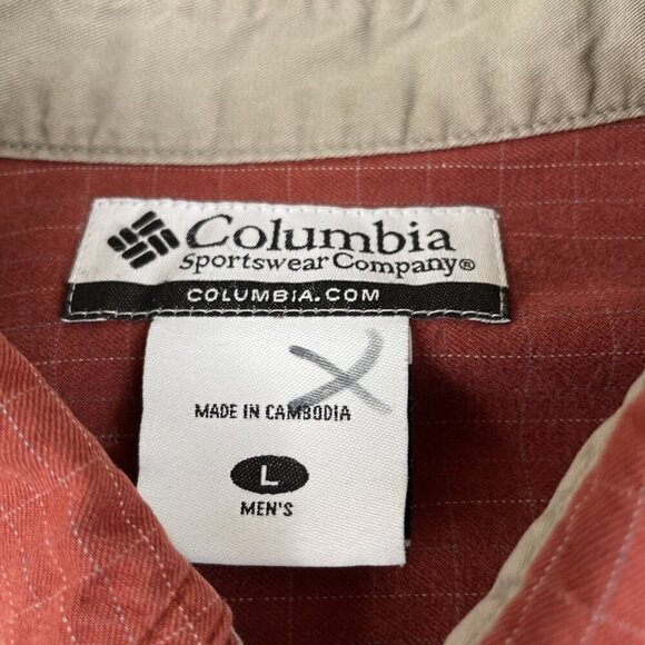 Lot of 2 Columbia Button Up Shirts Men’s L Long Sleeve Cotton Outdoor Casual Red - Picture 7 of 10